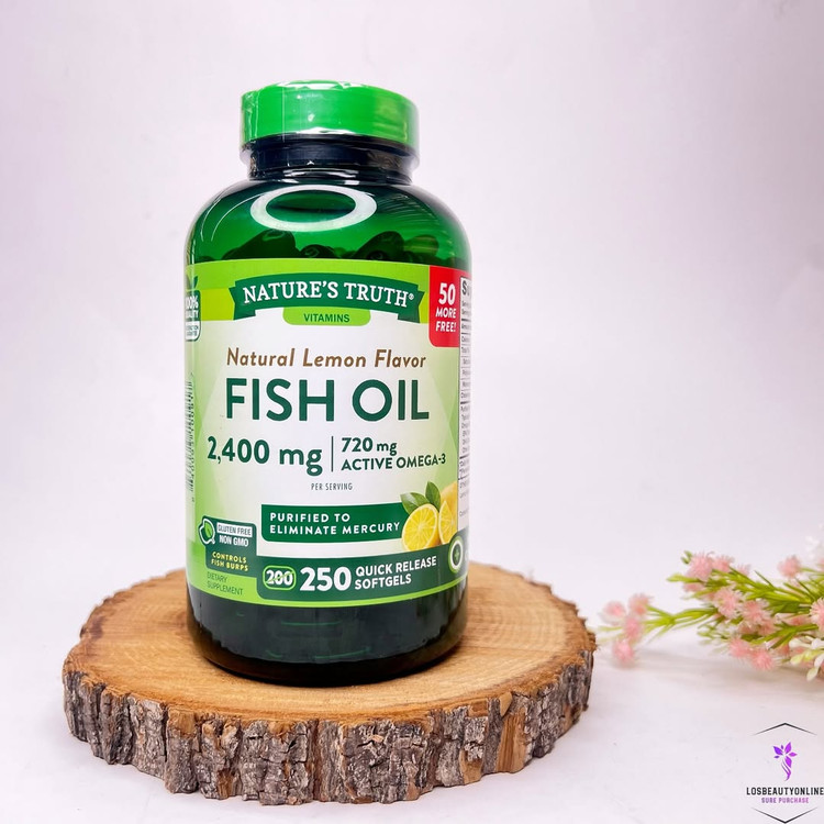 کپسول امگا ۳ نیچرز تروث ۲۴۰۰ میلیگرم، مناسب برای سلامت قلب، مفاصل و عملکرد مغز