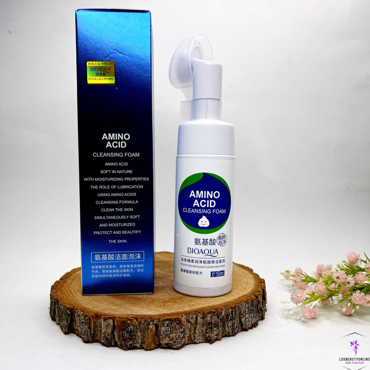 فوم شستشو صورت براش دار آمینو اسید بیوآکوا، مناسب برای پاکسازی و آبرسانی پوست