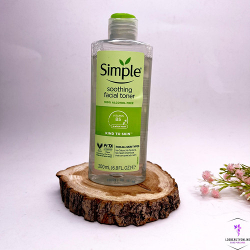 تونر تسکین دهنده پوست صورت سیمپل مدل Soothing، مناسب برای تنظیم pH و آبرسانی پوست