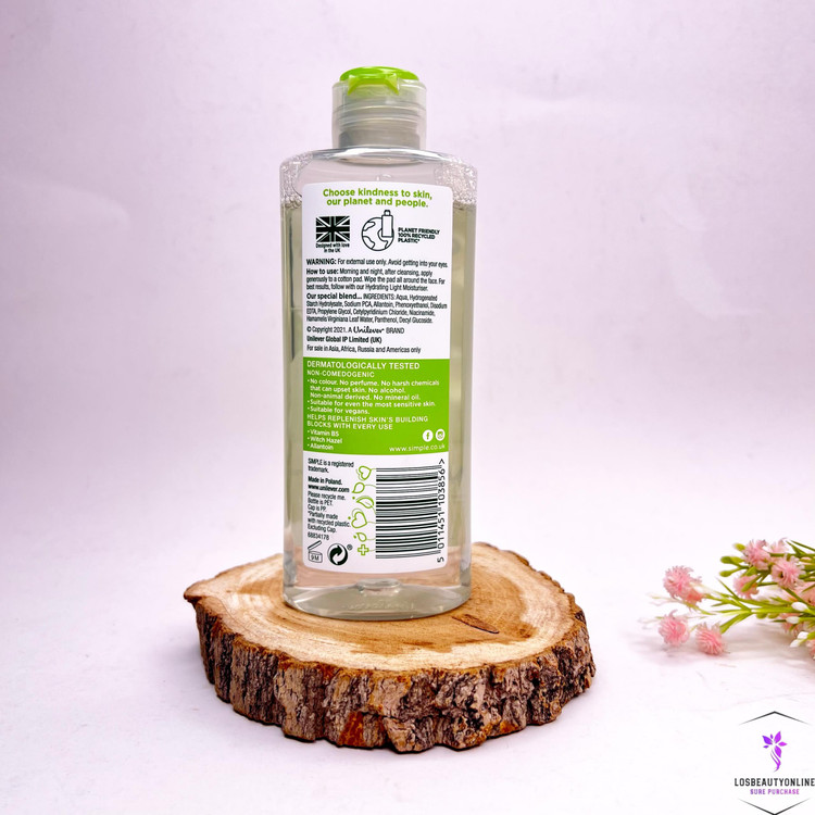 تونر تسکین دهنده پوست صورت سیمپل مدل Soothing، مناسب برای تنظیم pH و آبرسانی پوست