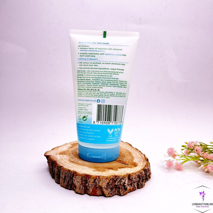 ژل شستشو صورت میسلار سیمپل، مناسب برای پاکسازی و آبرسانی پوست